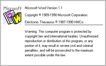 Splash in Microsoft Word 1.1
