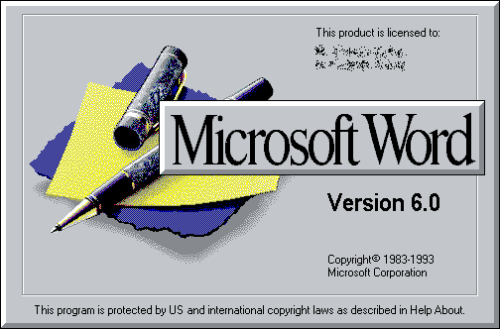 Splash in Microsoft Word 6.0