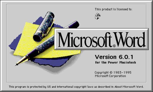 Splash in Microsoft Word 6.0